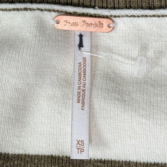 Free People League Of Her Own Cardigan XS  Brown Striped Oversized Academia Prep - Picture 4 of 17